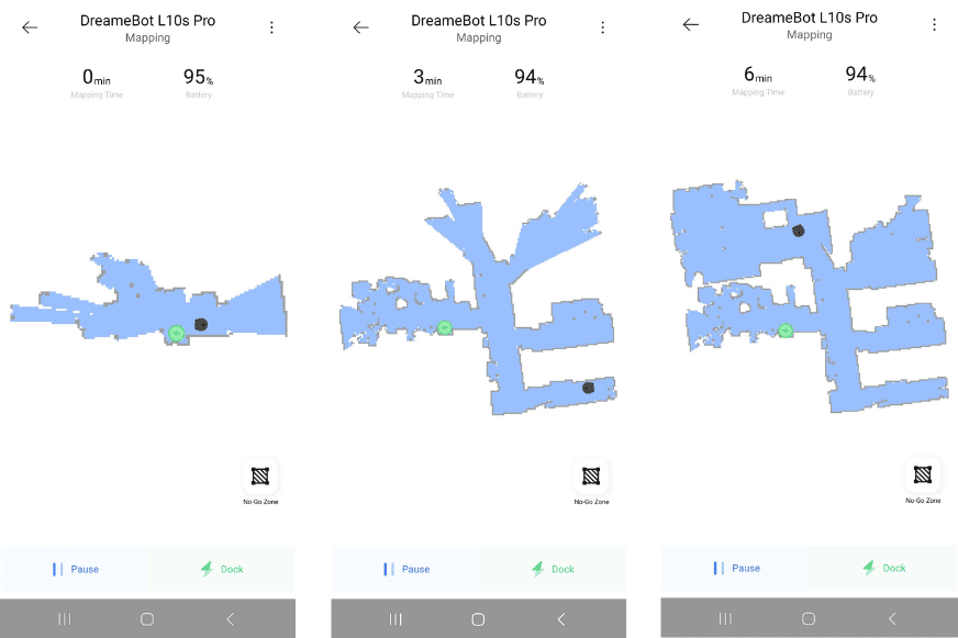 Der Kartenerstellungsprozess des Dreame L10s wird live in der App angezeigt.